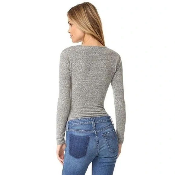 Madewell Heather Gray Long Sleeve Bodysuit - Picture 2 of 7